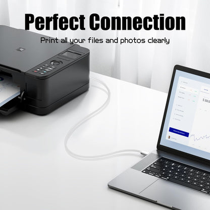 USB-C to USB 2.0 Printer Cable High-Speed , Plug & Play- 3m