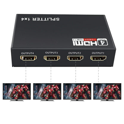 1x4 HDMI Splitter (HDMI input to 4 HDMI output) Full HD 1080P