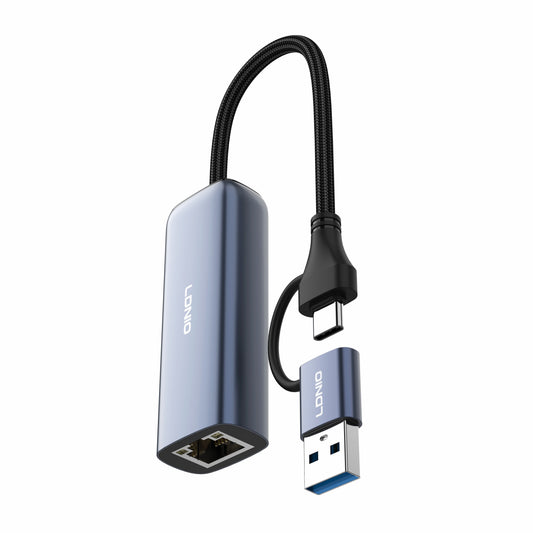 LDNIO RJ-01uc USB-A+C to Gigabit Ethernet Adapter