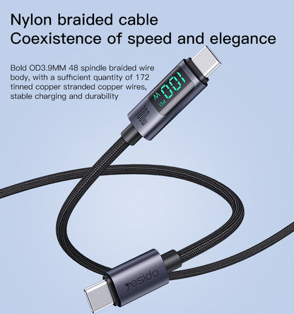 YESIDO CA158 USB Type-C Fast Charge & Data Cable 1.2 m - 100W