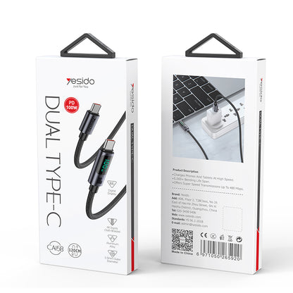 YESIDO CA158 USB Type-C Fast Charge & Data Cable 1.2 m - 100W