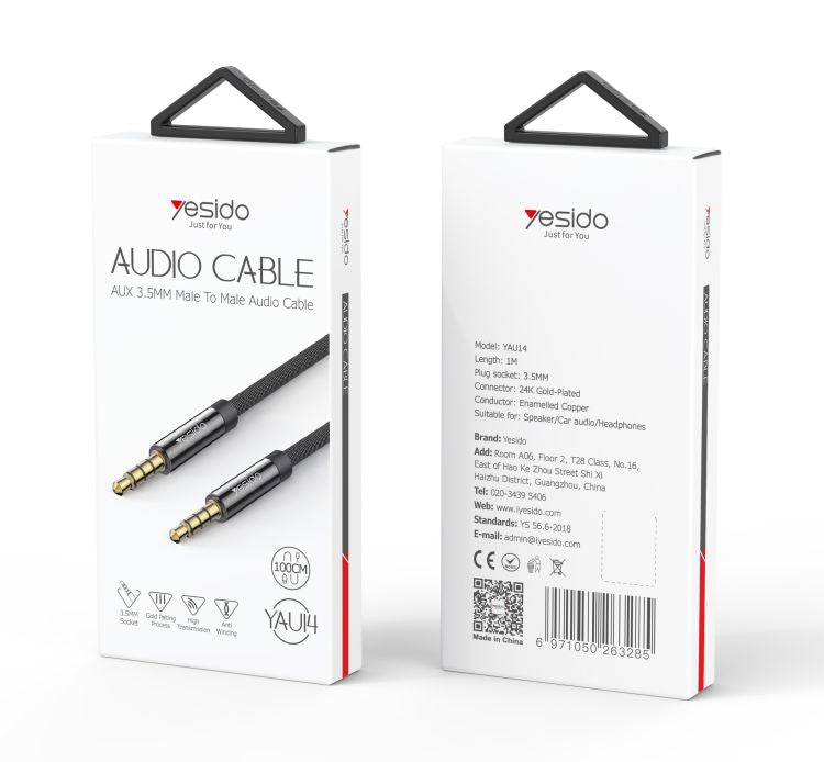Yesido YAU14 3.5mm male-to-male Aux Cable -1m