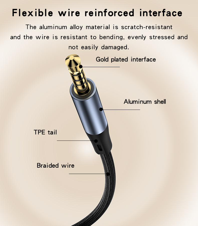 YESIDO Premium Aluminum 3.5MM AUX Cable - HD Audio & Calls-YAU43
