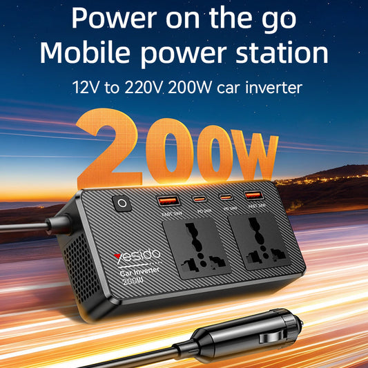 Yesido VC07 200W AC220V Multifunctional Car Inverter