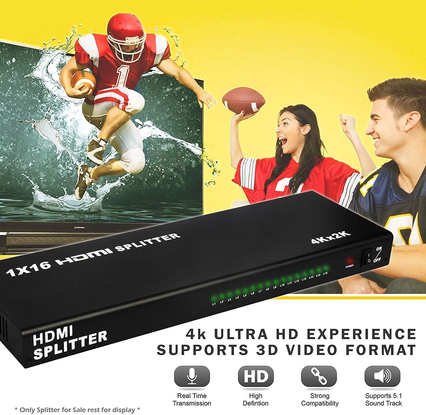 HDMI Splitter 1 in 16 Out 16 Port 1x16 Full HD 1080P