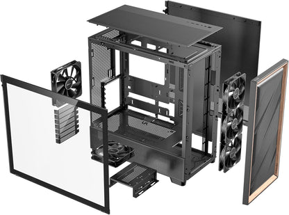 Antec FLUX ATX WOOD Mid Tower Gaming Chassis – Black