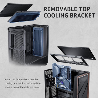 Antec FLUX ATX WOOD Mid Tower Gaming Chassis – Black