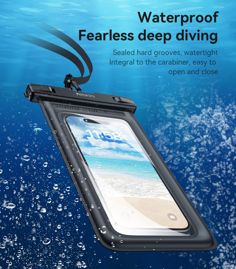 YESIDO WATERPROOF PHONE BAG BLACK WB50