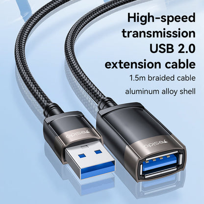 YESIDO GS26USB 2.0 Extension Cable - Aluminum Alloy, High-Speed - 1.5m