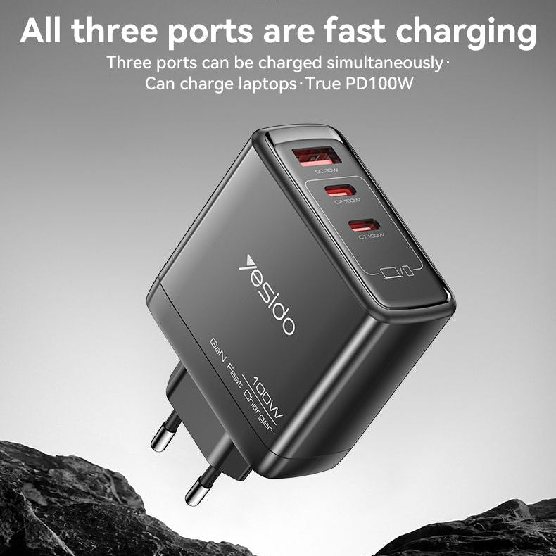 Yesido YC142 100W GaN Fast Charger for Laptops and Smartphones