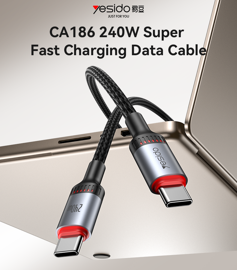 Yesido CA186 240W Type-C to Type-C Fast Charging Cable - 2M