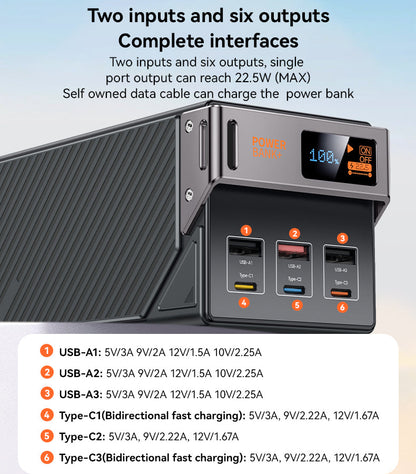 YP63 50000mAh LED Display Six-port Power Bank