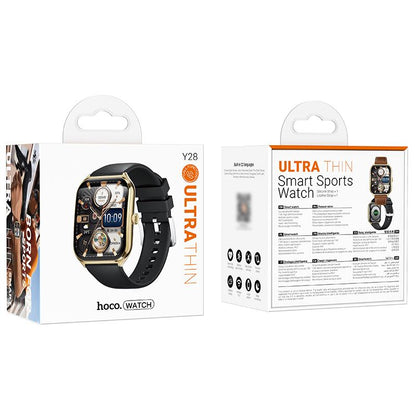 Hoco Y28 Smart Watch Bluetooth 5.3, AMOLED Display & IP68 Waterproof