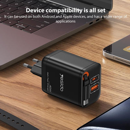 Yesido YC99 40W Fast Charger with retractable Type-C Cable