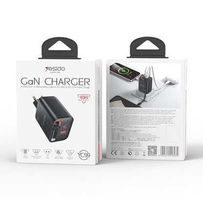 Yesido YC99 40W Fast Charger with retractable Type-C Cable