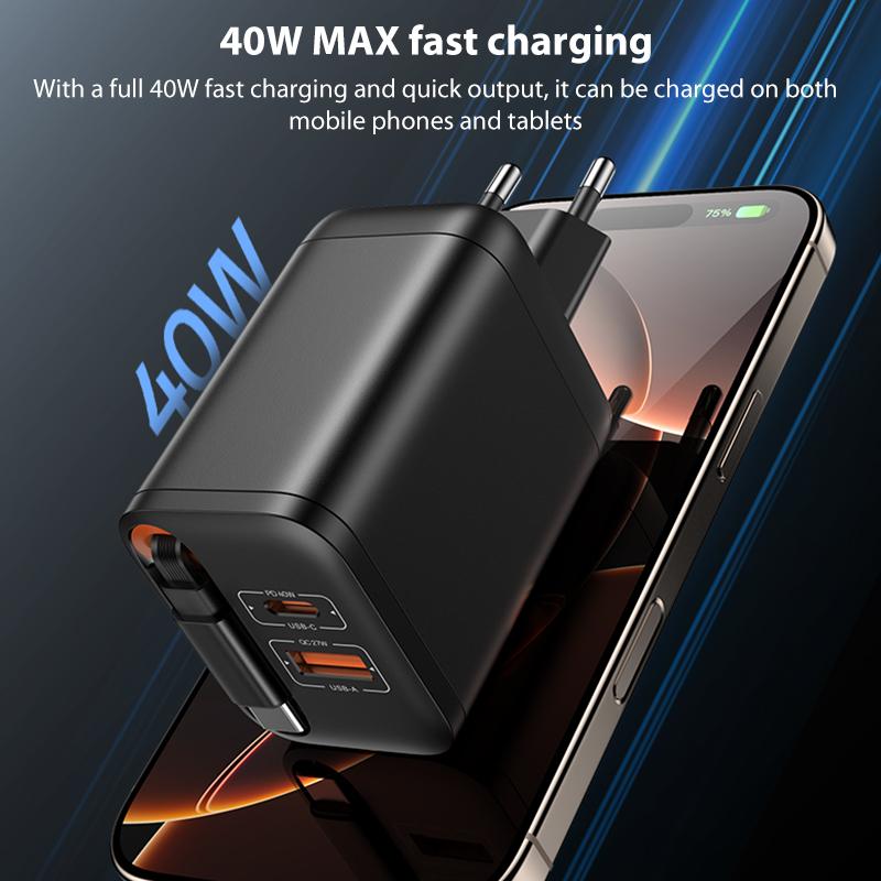Yesido YC99 40W Fast Charger with retractable Type-C Cable