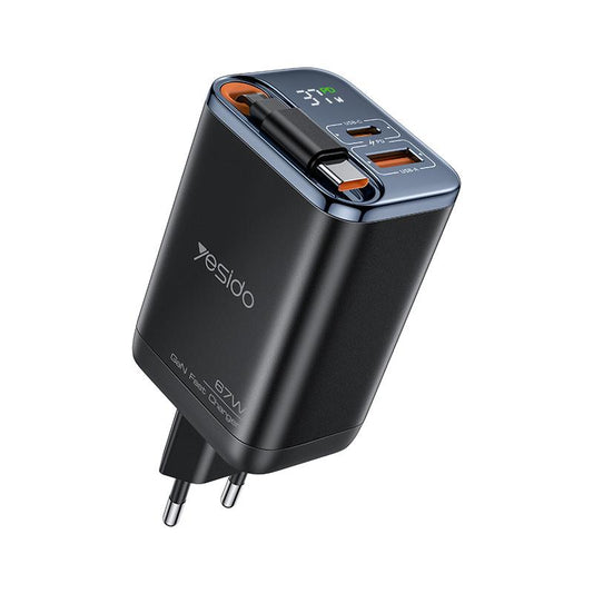 Yesido YC100 67W Fast Charger with Retractable Type-C Cable,