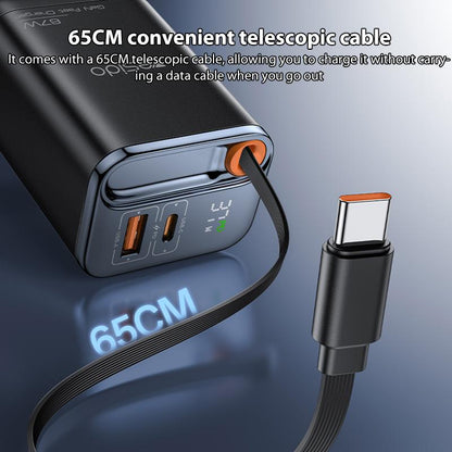 Yesido YC100 67W Fast Charger with Retractable Type-C Cable,