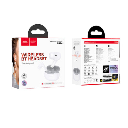 HOCO EQ24 TWS White Wireless Bluetooth Earbuds - White
