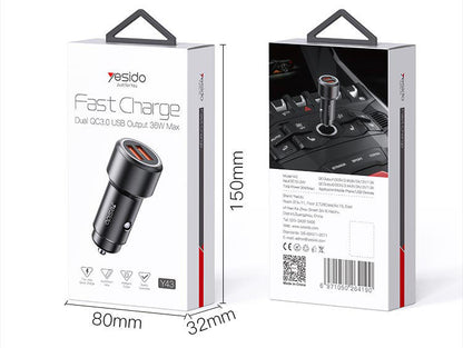 YESIDO Y43 36W Fast Car Charger