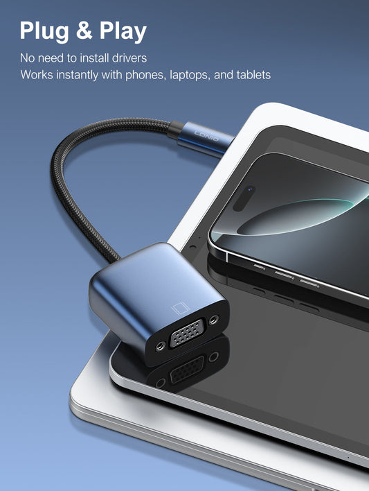 LDNIO HD-11C USB-C to VGA Plug & Play Display Adapter