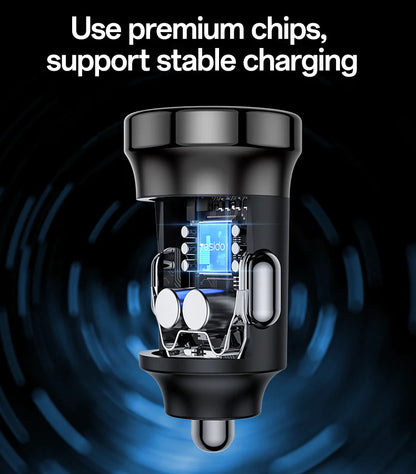 Yesido Y73 Dual Port ( Type-C & USB-A) Fast Car Charger - 30w