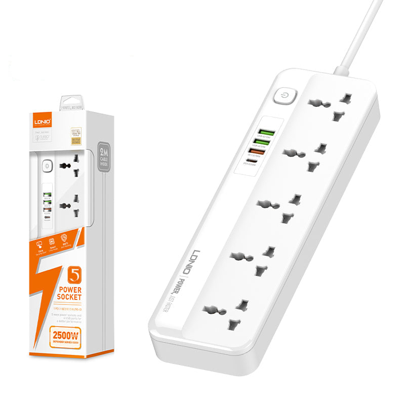 LDNIO SC5614C 5 Way Outlets Power Strip Universal Extension Socket