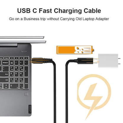 65W USB C to DC Charging Cable DC Jack 4.5 x 3.0 mm for HP Laptops