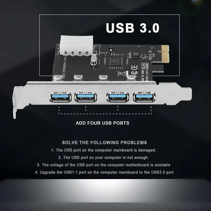 4 Port USB 3.0 PCI-e Expansion Card