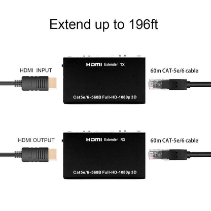 HDMI Extender 4K@60Hz Over Cat6 Up to 60 Meters