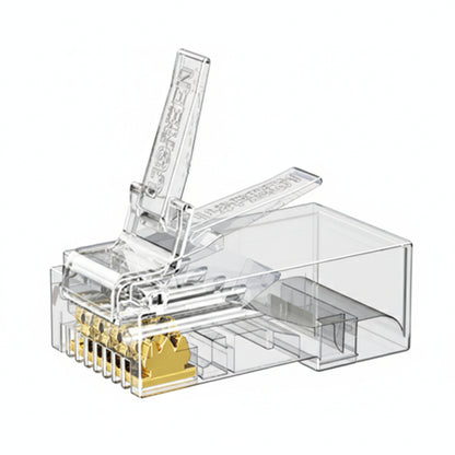 UGREEN Cat6 RJ45 Modular Plugs (50 Pcs)–Transparent with Gold Contacts