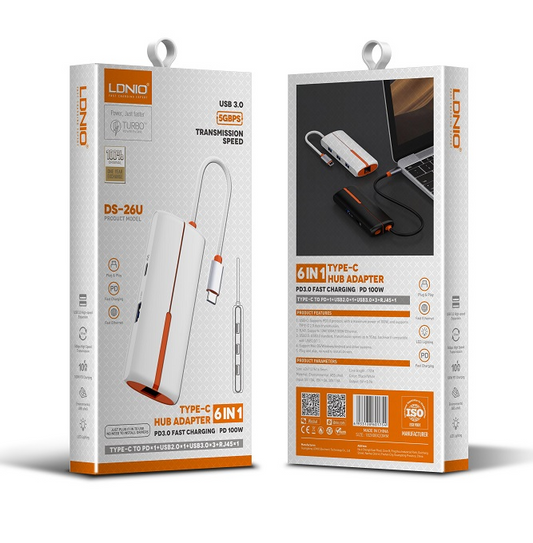 LDNIO-DS-25H 5 In 1 USB C Multifunction Docking Station