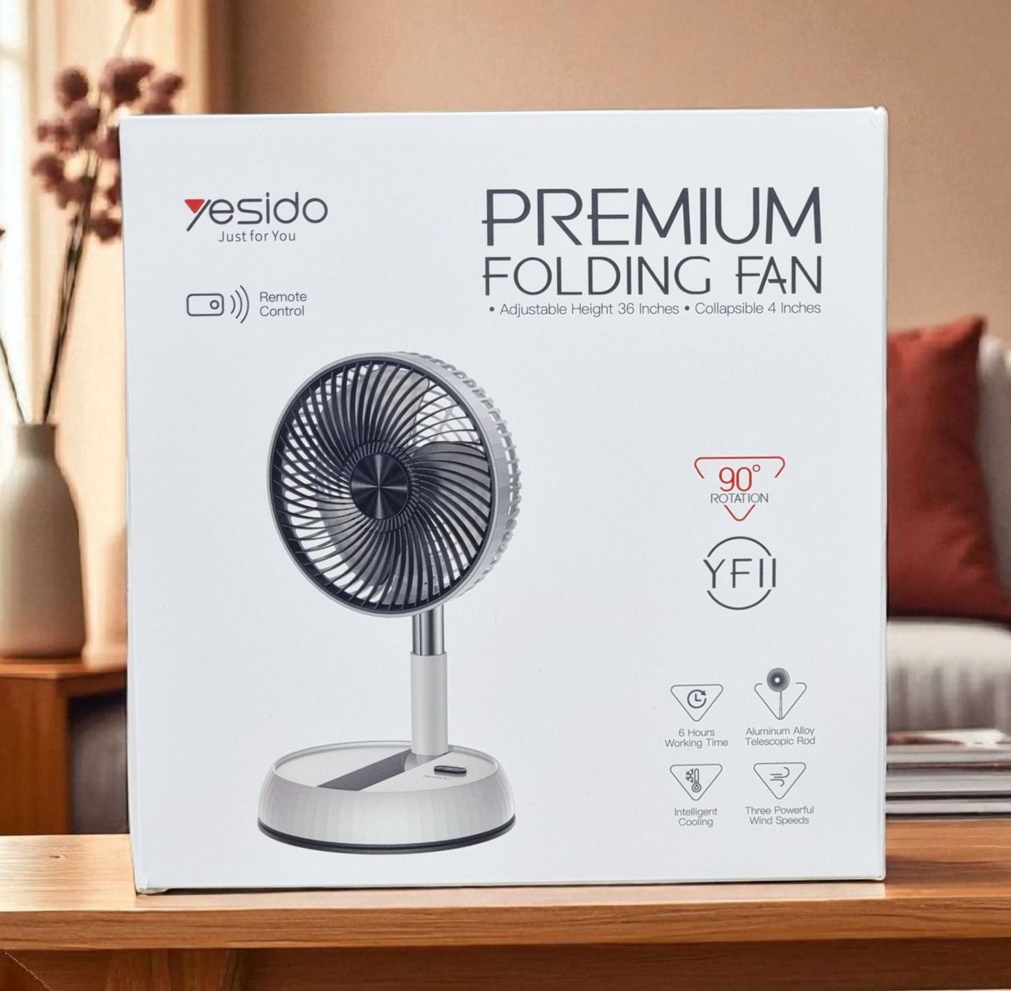 YESIDO YF11 Premium Rechargable Folding  Portable Fan