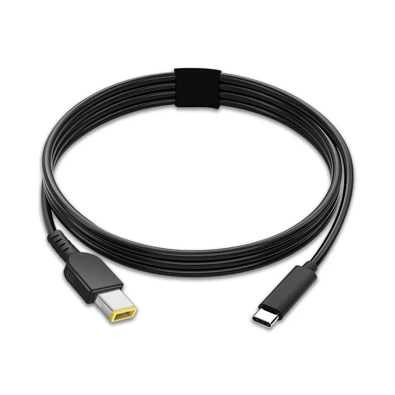 65W USB C to DC Charging Cable Rectangle DC Jack 11.0 x 4.5mm for Lenovo Laptops