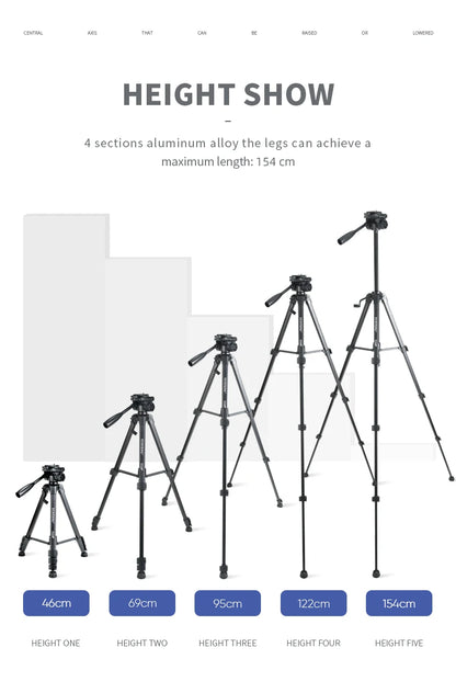 Yunteng VCT-668 Pro Camera Tripod with Damping Head Fluid Pan for SLR/DSLR