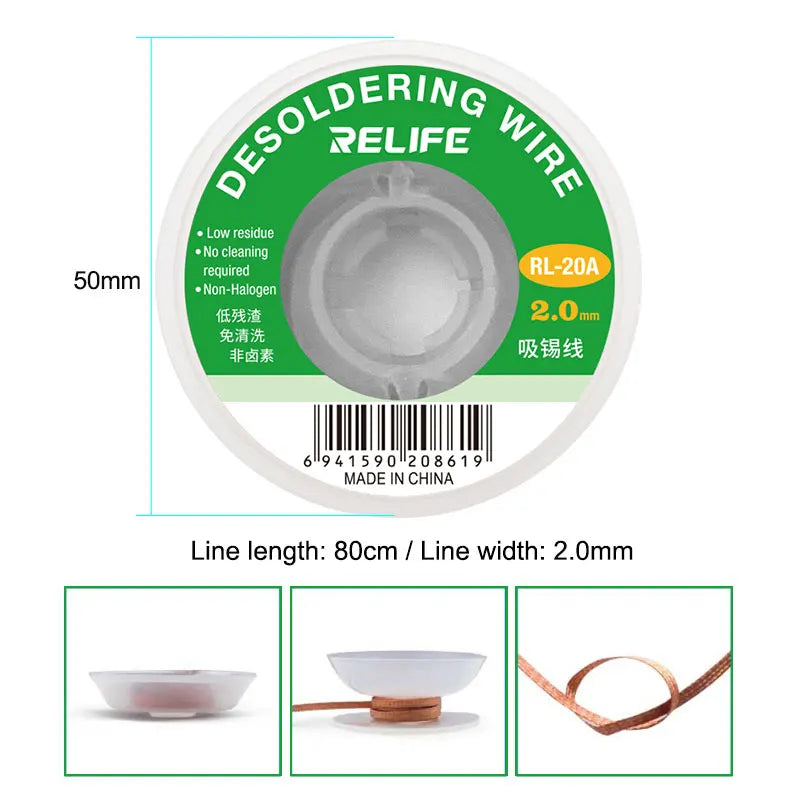 RELIFE RL-20A Desoldering Braid / Welding Wick Solder Remover