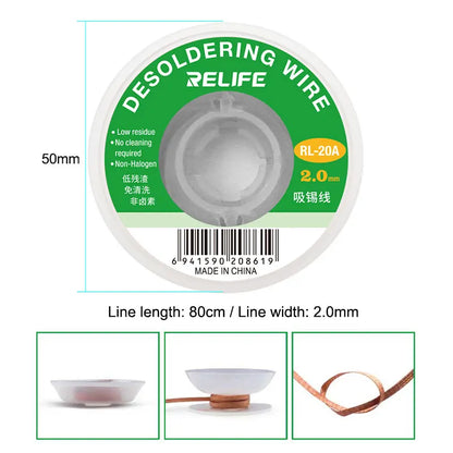 RELIFE RL-20A Desoldering Braid / Welding Wick Solder Remover
