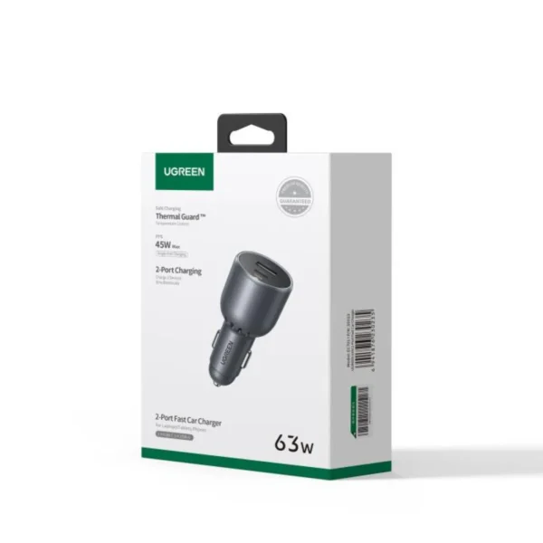 UGREEN 63W Type-C + USB A Fast Car Charger