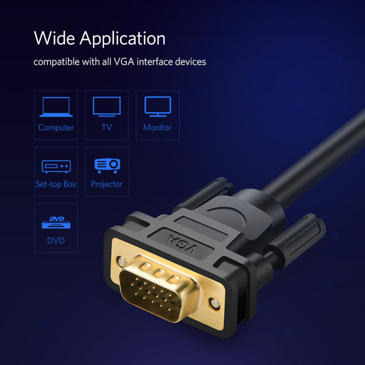 UGREEN VGA Male to Male Cable - 3M