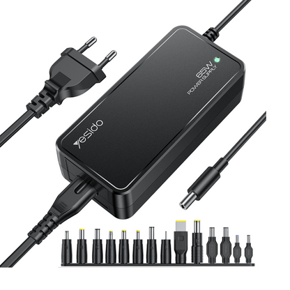 Yesido CG11E 65W Universal Laptop Charger Adapter - 15 Interchangeable Tips,