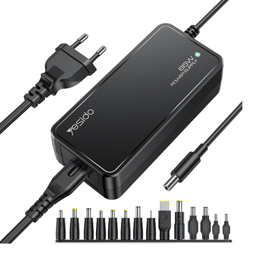 Yesido CG11E 65W Universal Laptop Charger Adapter - 15 Interchangeable Tips,