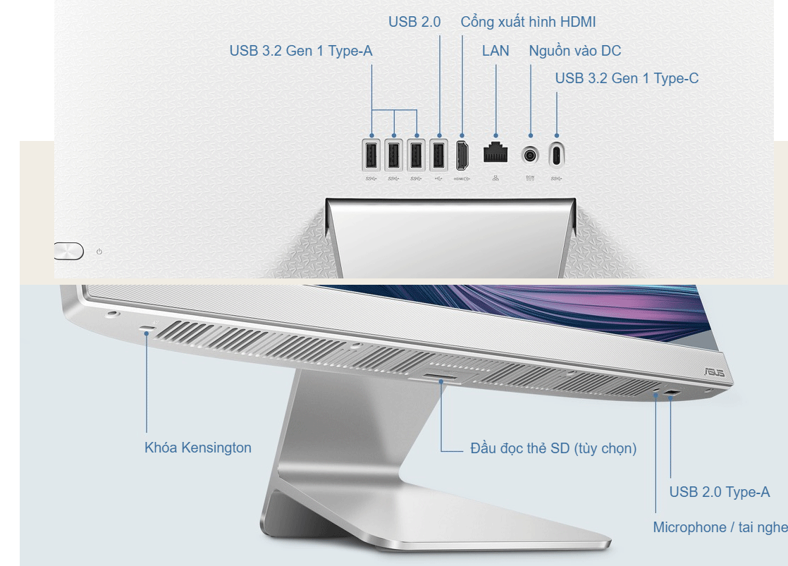 Asus A3202 21.5" AIO 12th Gen i5-1235U 8GB 512GB Win 11 Pro Desktop