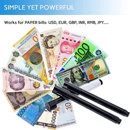 Counterfeit Detector Pen with UV light - 3 pack