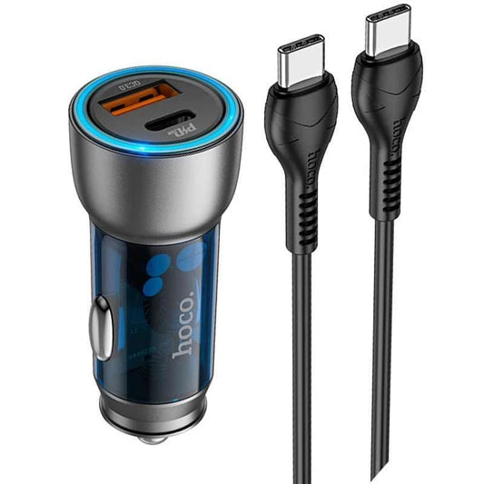 Hoco NZ8  43W dual port PD25W+QC3.0 car charger (Blue)