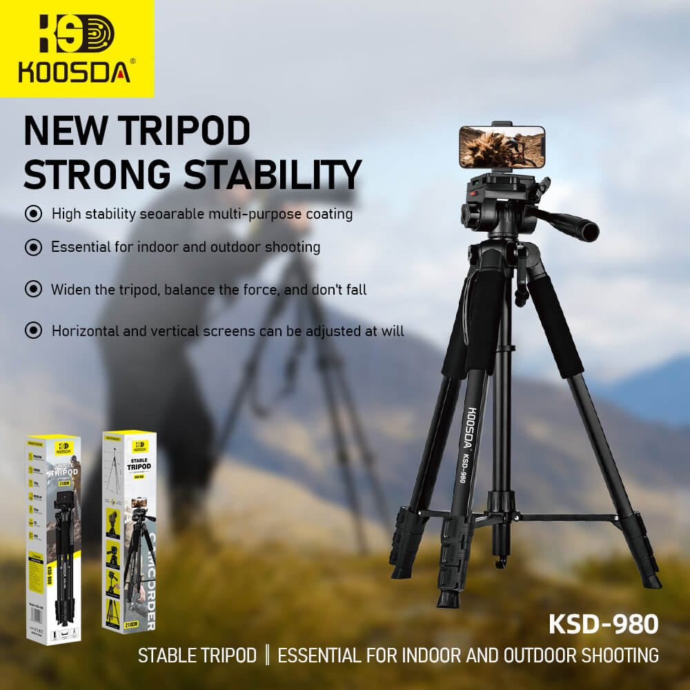 KOOSDA KSD-980 Heavy Duty Tripod Stand For Camera and Phones