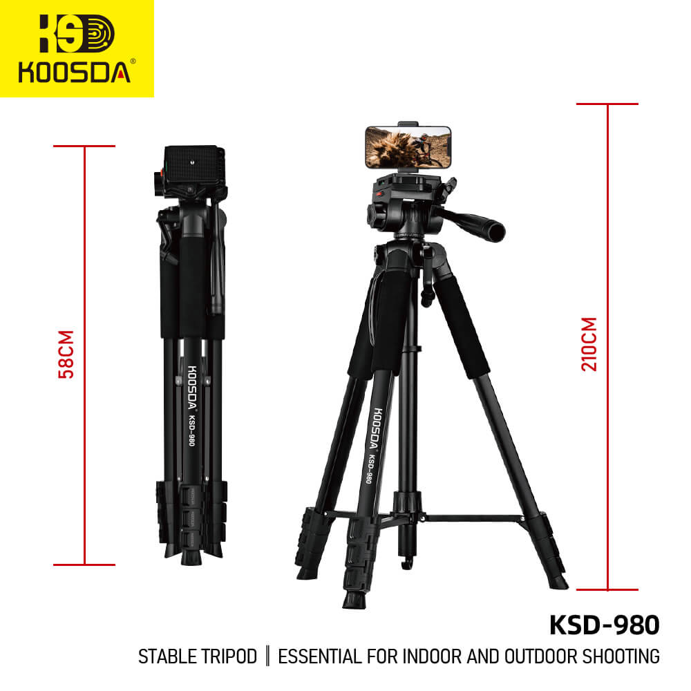 KOOSDA KSD-980 Heavy Duty Tripod Stand For Camera and Phones