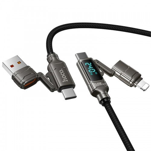 HOCO U152 4-in-1 Fast Charging Cable, 240W with Digital Display