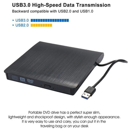 USB 3.0 Slim Portable External DVD/RW CD Combo Drive Burner Reader Player