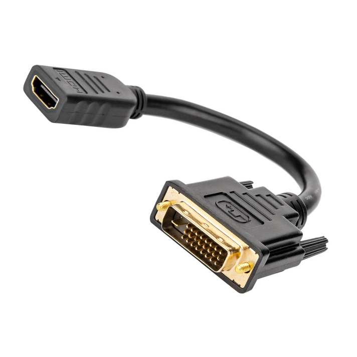 DVI Male To HDMI Female adapter cable - 17cm