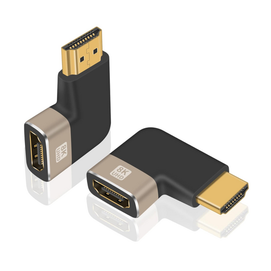 Left Angle 8K Male to Female HDMI Adapter